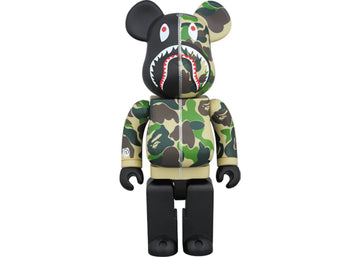 Bearbrick x BAPE Camo Shark 400% Green